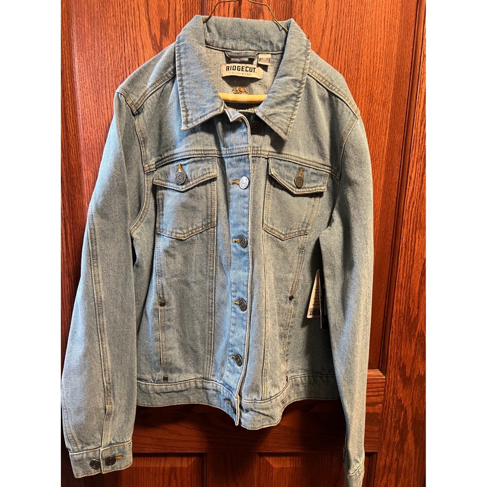 NWT Ridgecut Toughwear Womens Denim Jacket Light Wash Classic Fit Size Medium